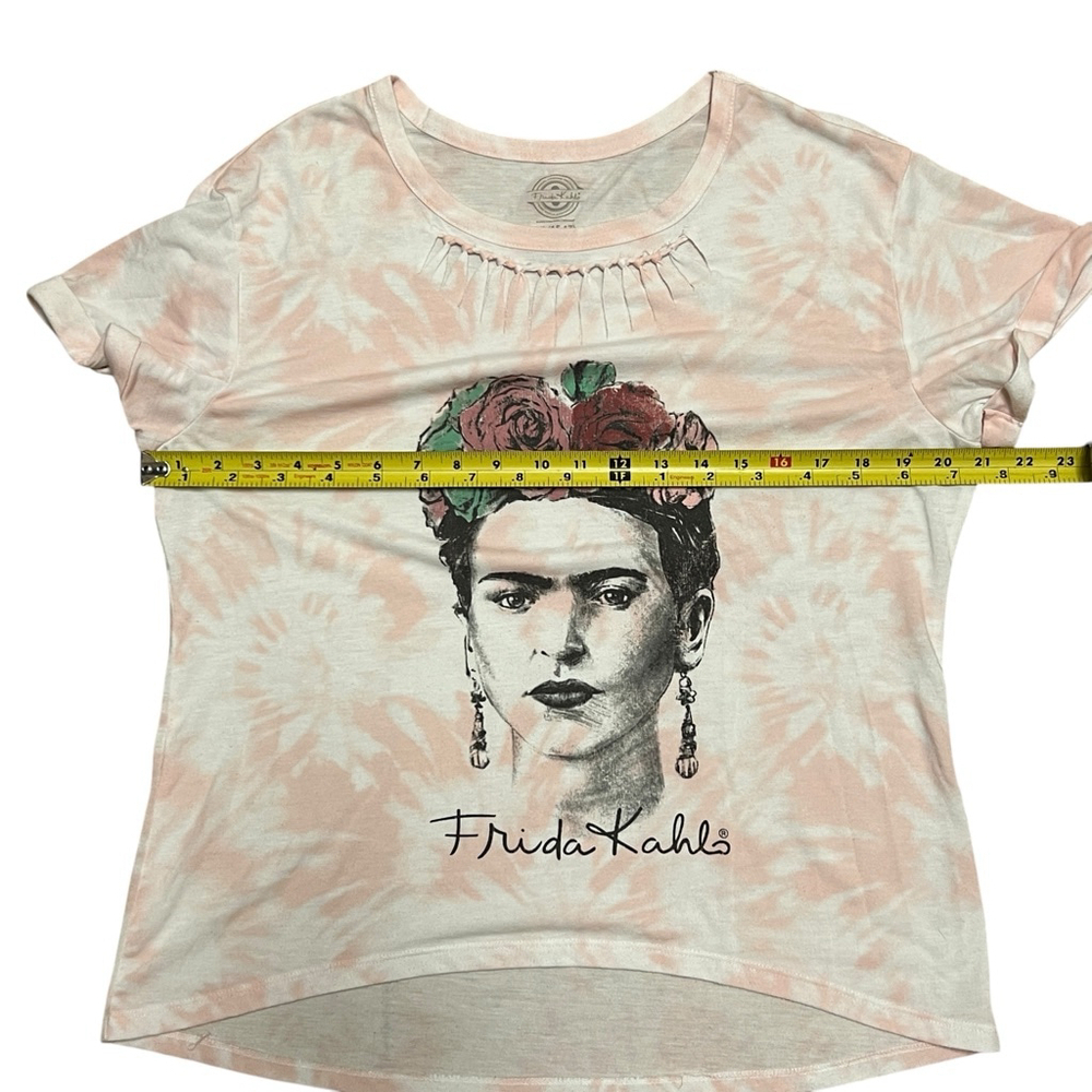 Frida Kahlo Tie Dye T-Shirt XL 15-17 Pink Graphic Boho Floral Art Tee Casual Top - Picture 7 of 11